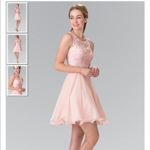 Blush Lace Bodice Short Dress